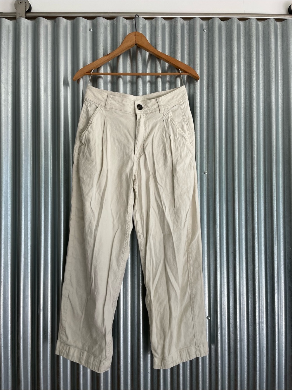 Everlane Cream Pleated Chino Pants